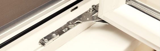 double glazed window with security hinges